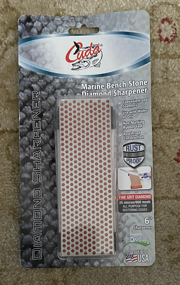 Cuda DMT Marine Bench Stone Diamond Sharpener Fine Grit 6"