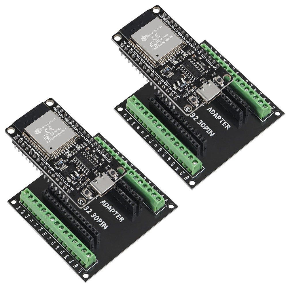 2 Pack ESP32 Development Boards CP2102 WiFi Bluetooth Dual Core with GPIO Board