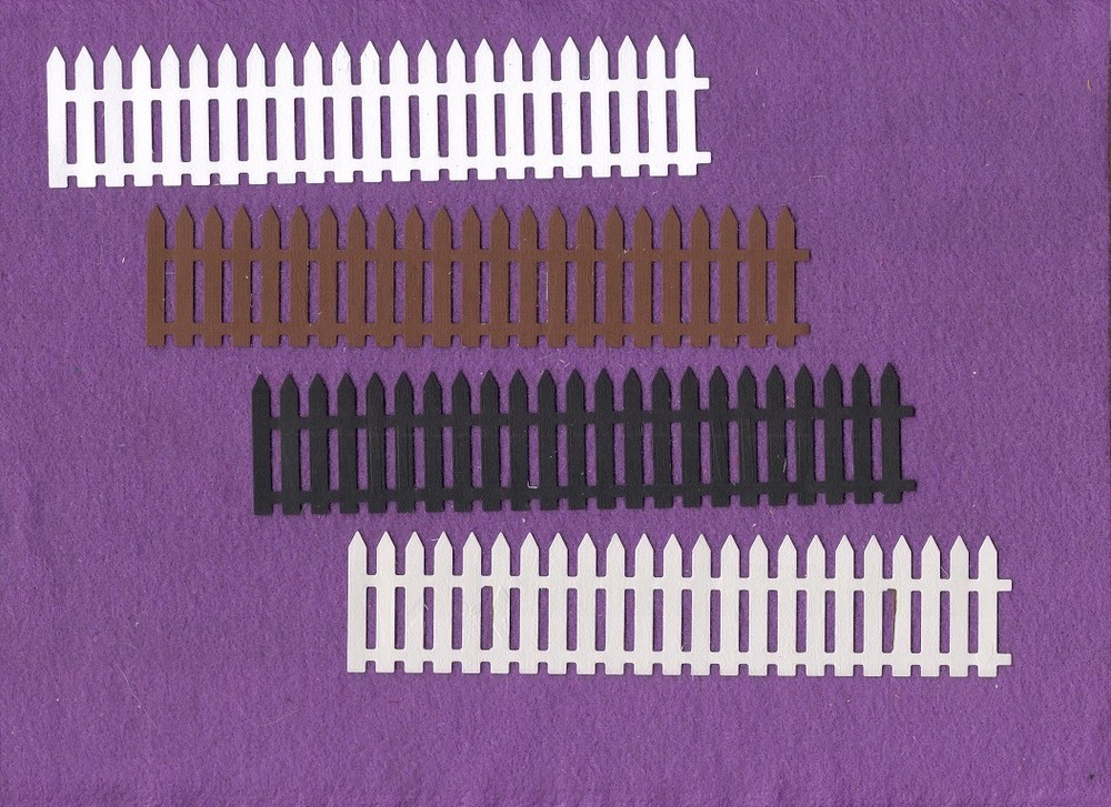 FENCE die cuts scrapbook cards