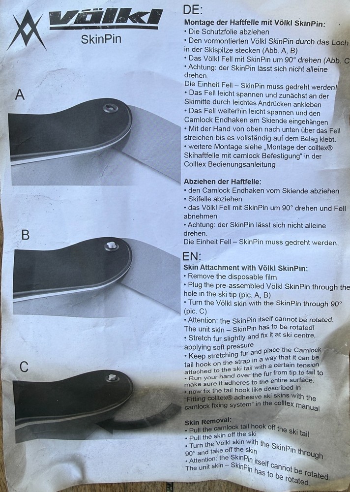Ski Climbing Skins-Colltex/Volkl Skins