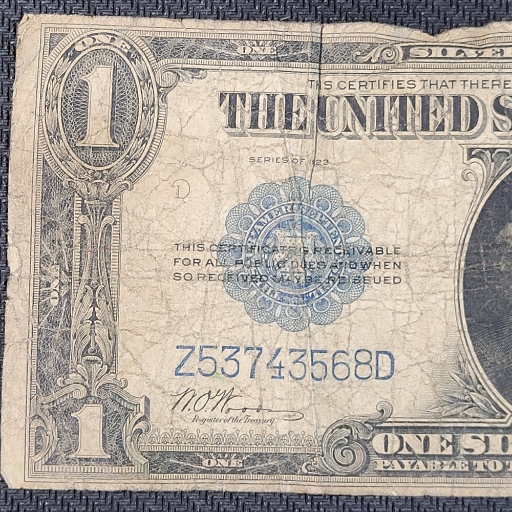 1923 One Silver Dollar Horse Blanket Silver Certificate Large Size US Mint Note