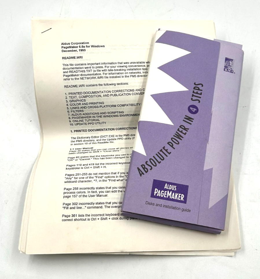 ALDUS Pagemaker 5 Big Box for Windows