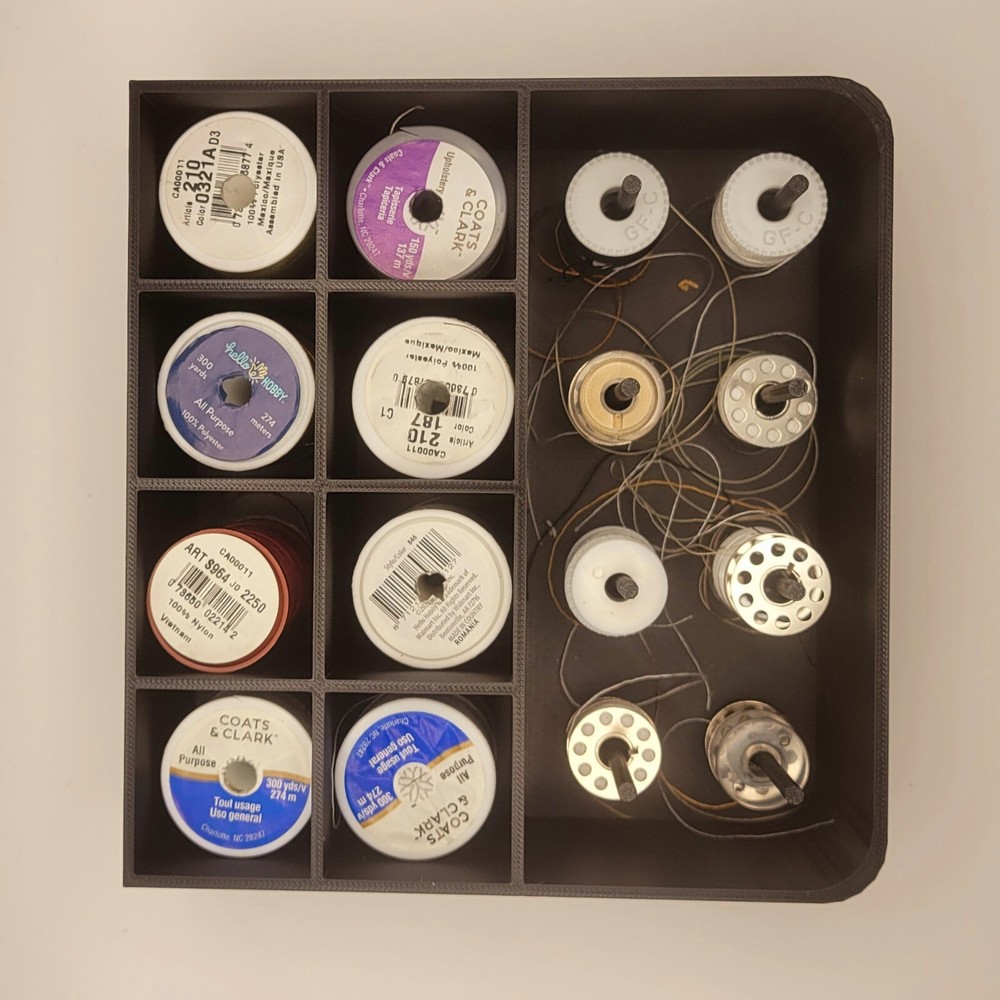 Thread and Bobbin Organizer For Sewing Holds Up To 8 Thread Spools And 40 Bobbin