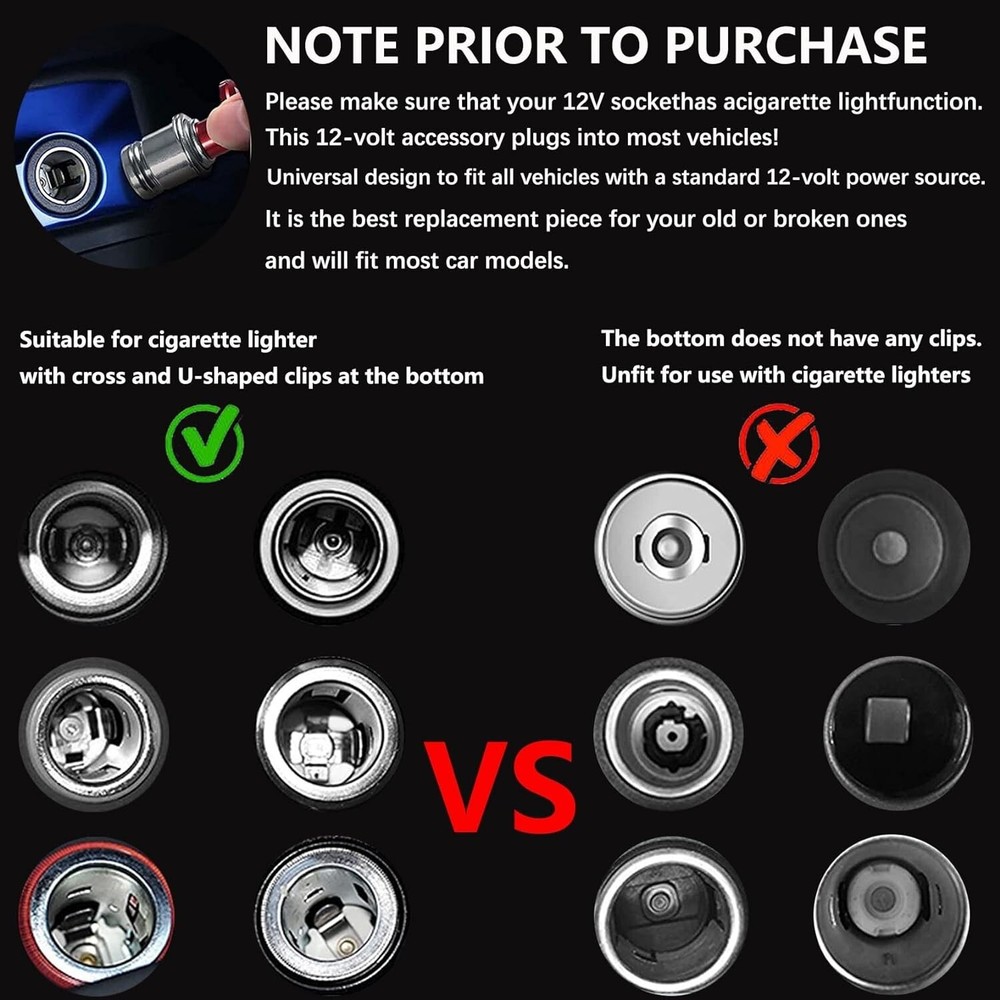 Fire Missile & Eject Button Car Cigarette Lighter 12V Lighter Plug Auto Repla...