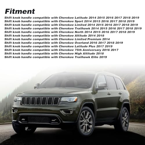 Gold Gear Shift Knob Handle with Button Compatible with Cherokee 2014-2019