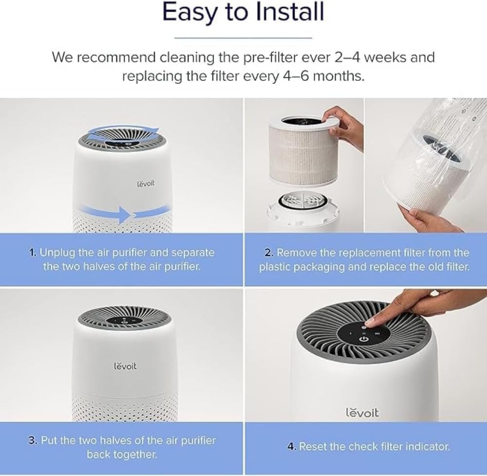 Genuine Levoit Core Mini-P Replacement Filter for Peak Air Quality - 3 Pack