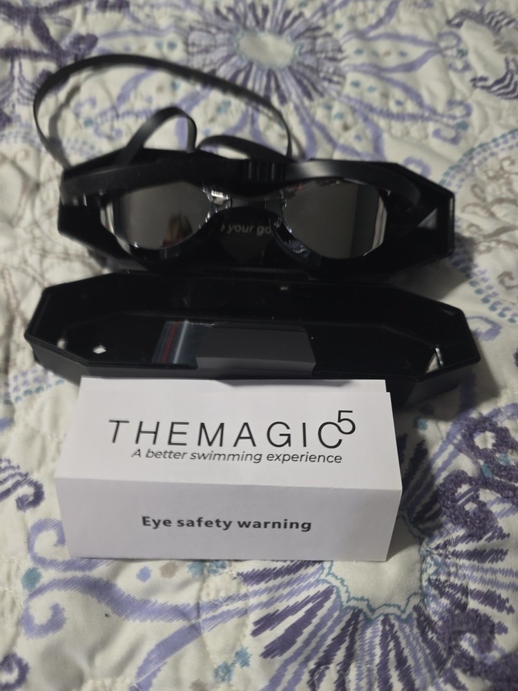 The Magic 5 Swim Goggles With Case Mirror Coating New