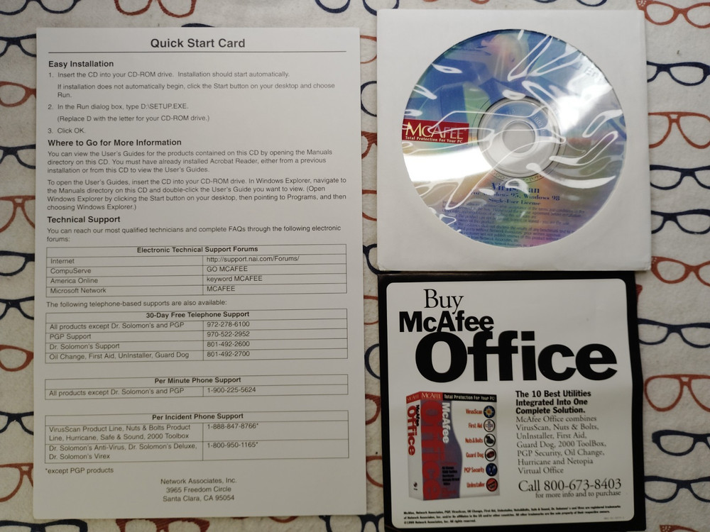 McAfee VirusScan 1999 Windows 98 95 PC CD-ROM Big Box Software Complete Copy
