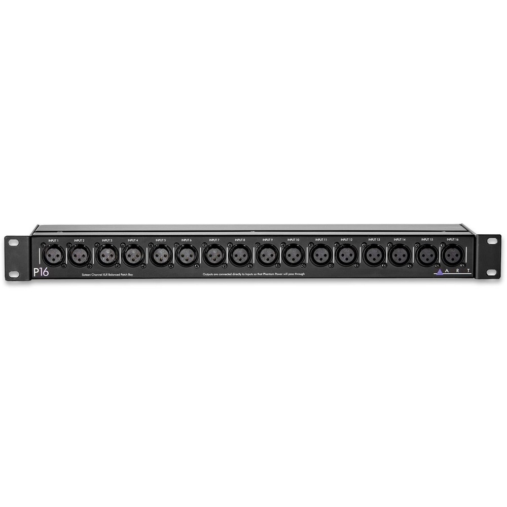 ART P16 16-Channel XLR Balanced PatchBay Bundle with 2 XLR Cables