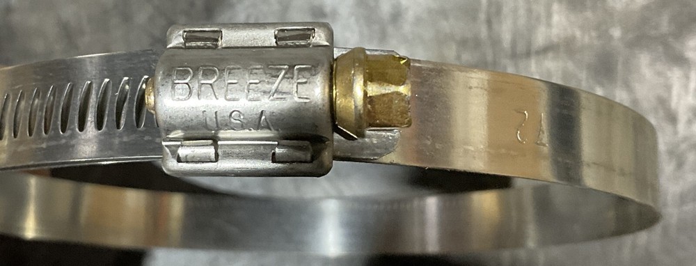 (5) BREEZE CLAMP SOLID LINED HOSE #72 4-1/16"-8