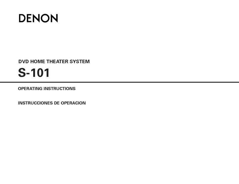 Denon S-101 Home Theater System Owners Manual