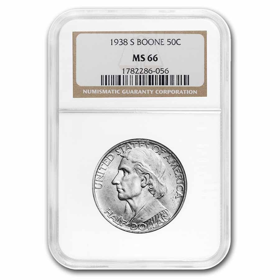 1938-S Daniel Boone Bicentennial Half Dollar MS-66 NGC