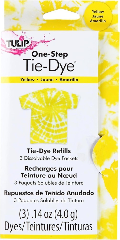 Yellow Fabric Dye Refill Pack - Quick Dissolve for Effortless Tie-Dye Fun