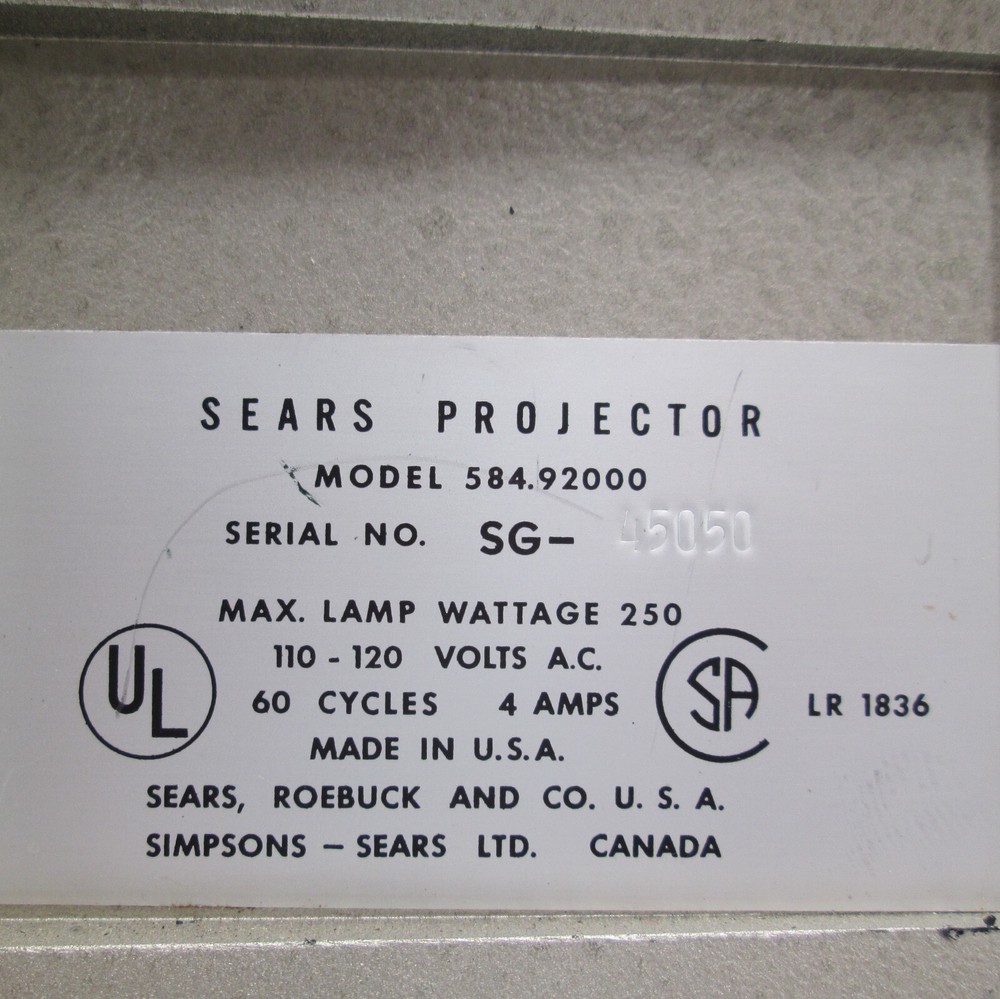 Vintage SEARS 584.92000 Easi-Load Automatic SUPER 8MM Projector