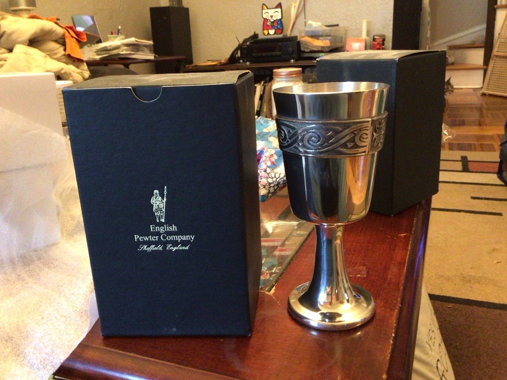 ENGLISH SHEFFIELD ENGRAVED SILVER GOBLET