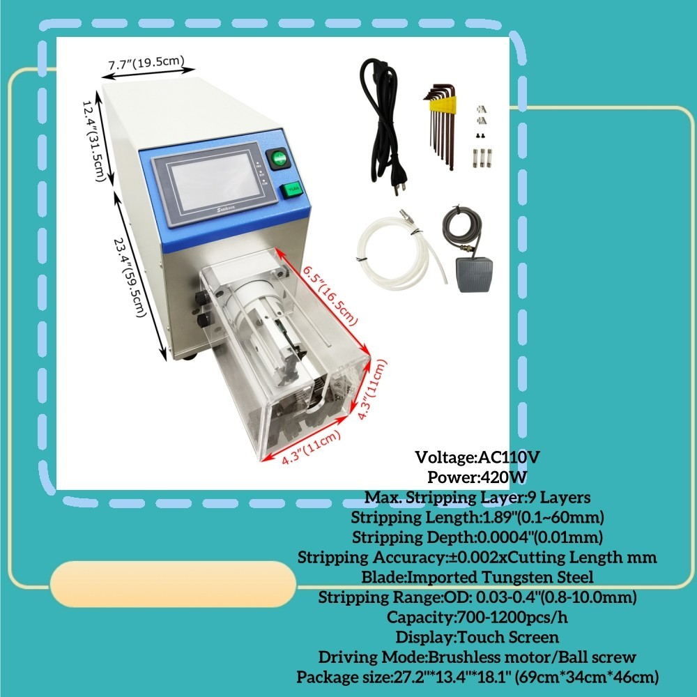 48mm 110V Coaxial Cable Stripping Machine 3-axis Cable Multi-layer Stripping