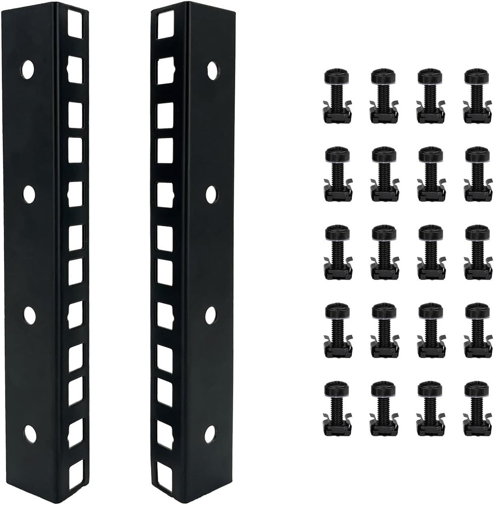 4U Rack Rails with M6 Rack Mount Screws and Cage Nuts Set for DIY Server