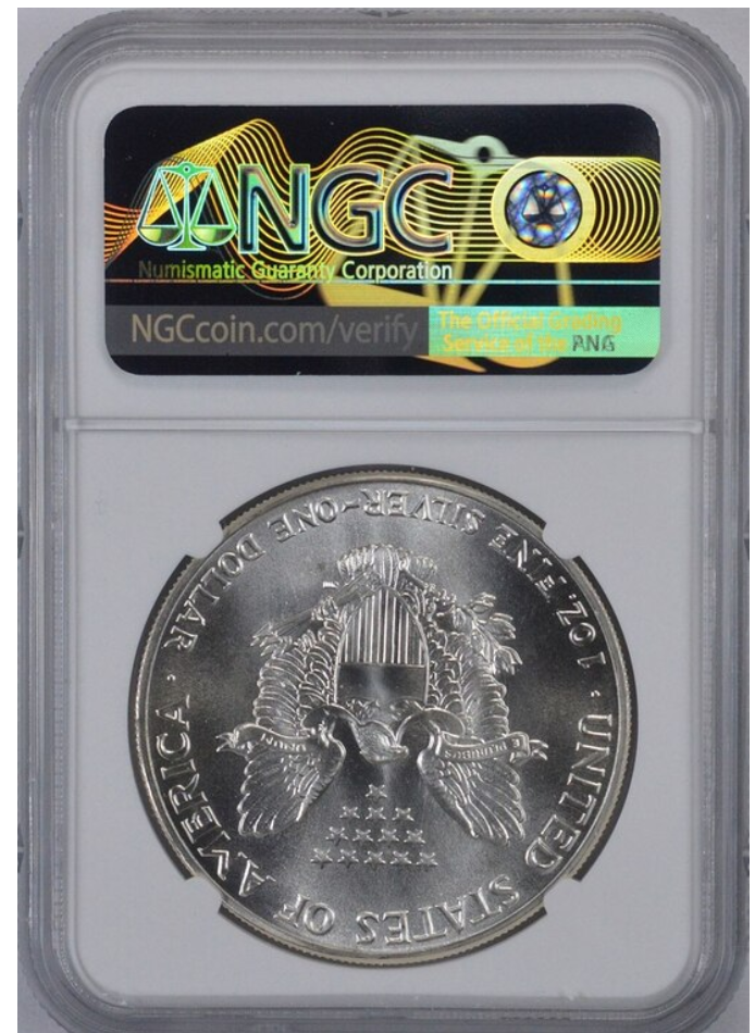 MS69 1988 American Silver Eagle - Graded NGC No Spots - Bright White