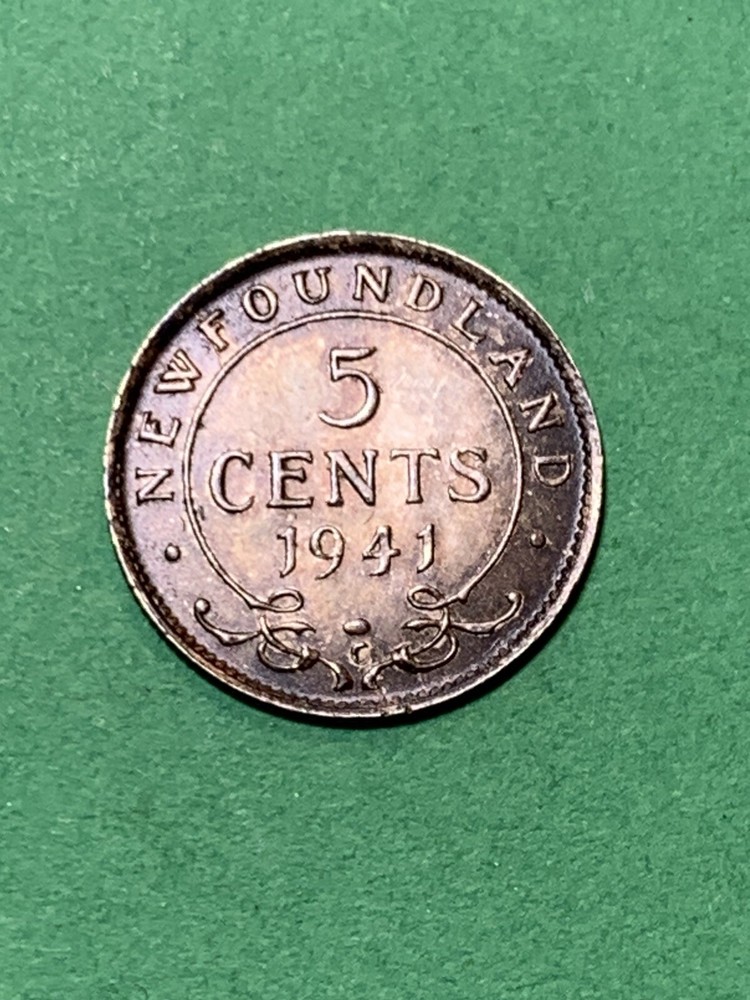 1941 C Newfoundland Silver 5 Cents (A1168)