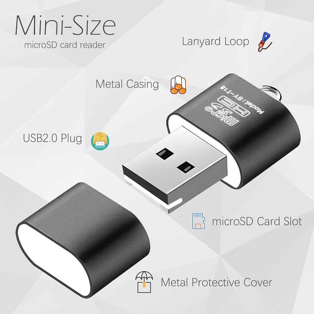 [3 Pack] Card Reader for Android,Micro SD Card to USB Adapter, TF Card Reader...