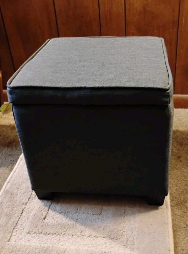 Dark Gray Footstool Storage Container/15"×15/ $15