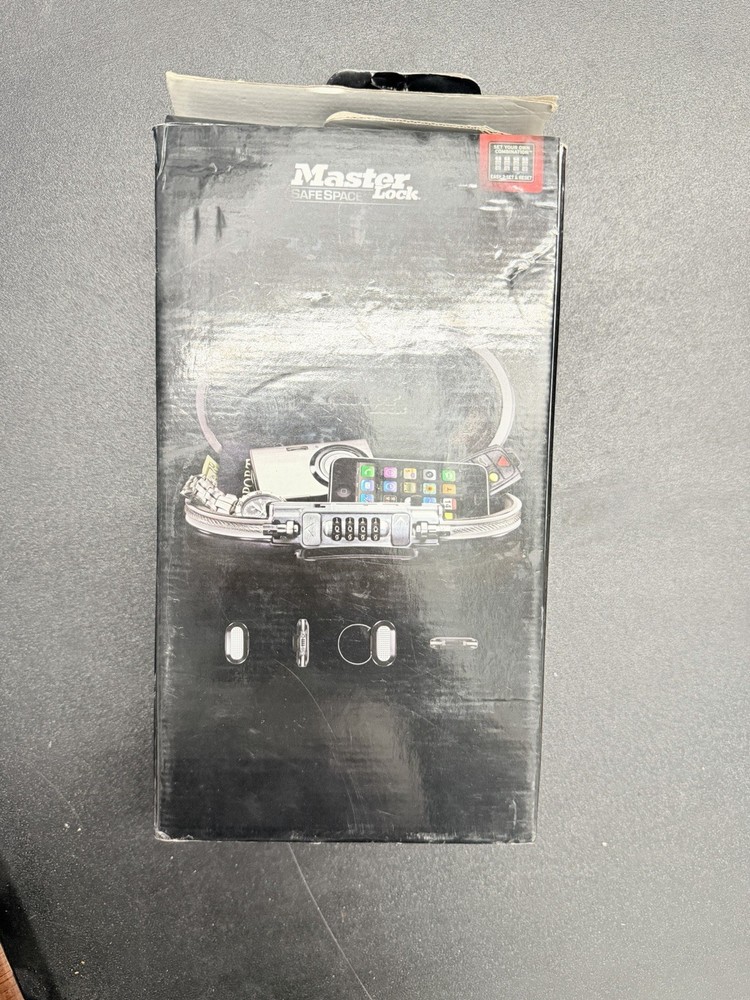 Master Lock Portable Lock Box Safe w/ Cable 4-Digit Combo w/ Box