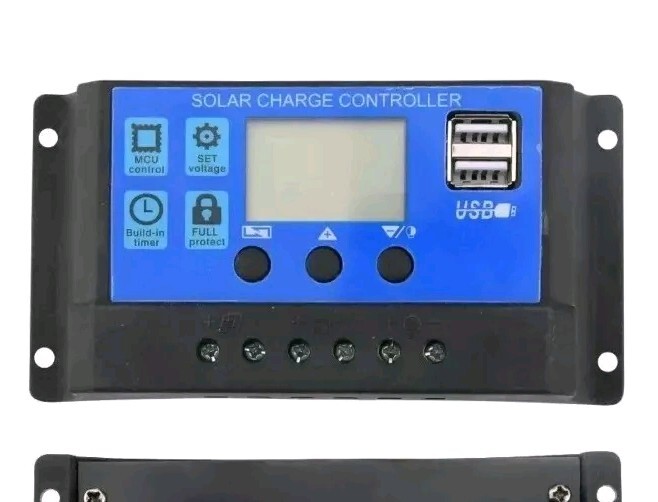 30A Solar Panel Charge Controller 12/24V Auto LCD Display Dual USB (US Seller)