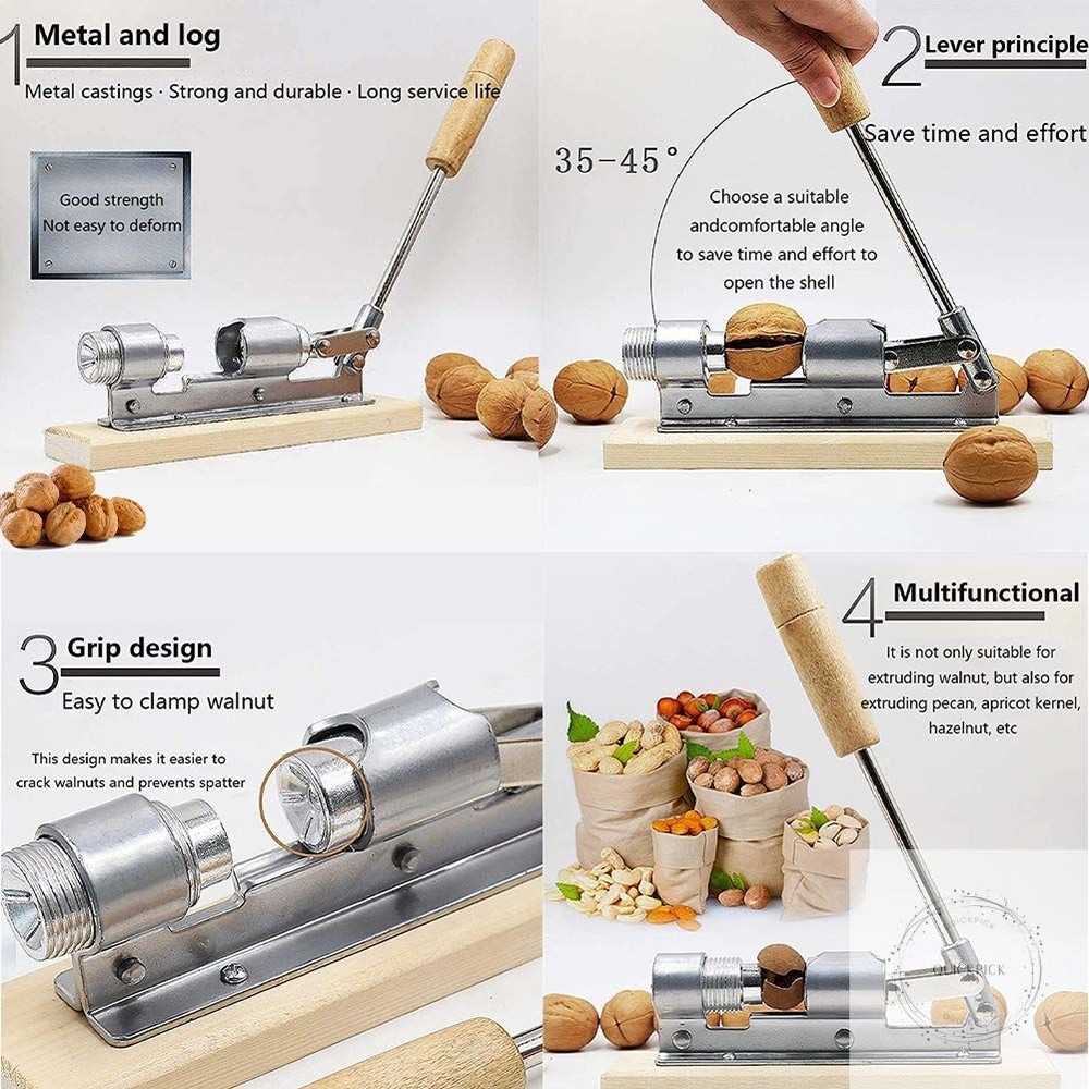 Nutcracker Heavy Duty Pecan Walnut Cracker Plier Opener Tool for Easy Cracking