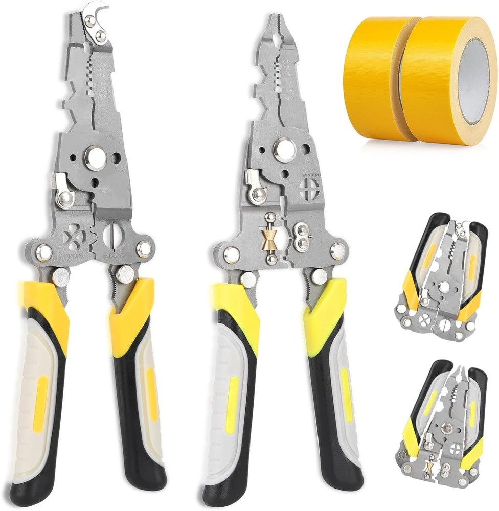18 in 1 Foldable Wire Stripper 2 pack Pulley Design Multi-Function Crimping P...