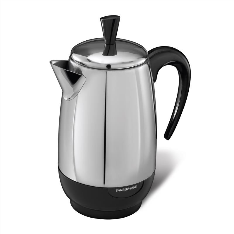 Farberware 8-Cup Black/Silver Stainless Steel Programmable Percolator