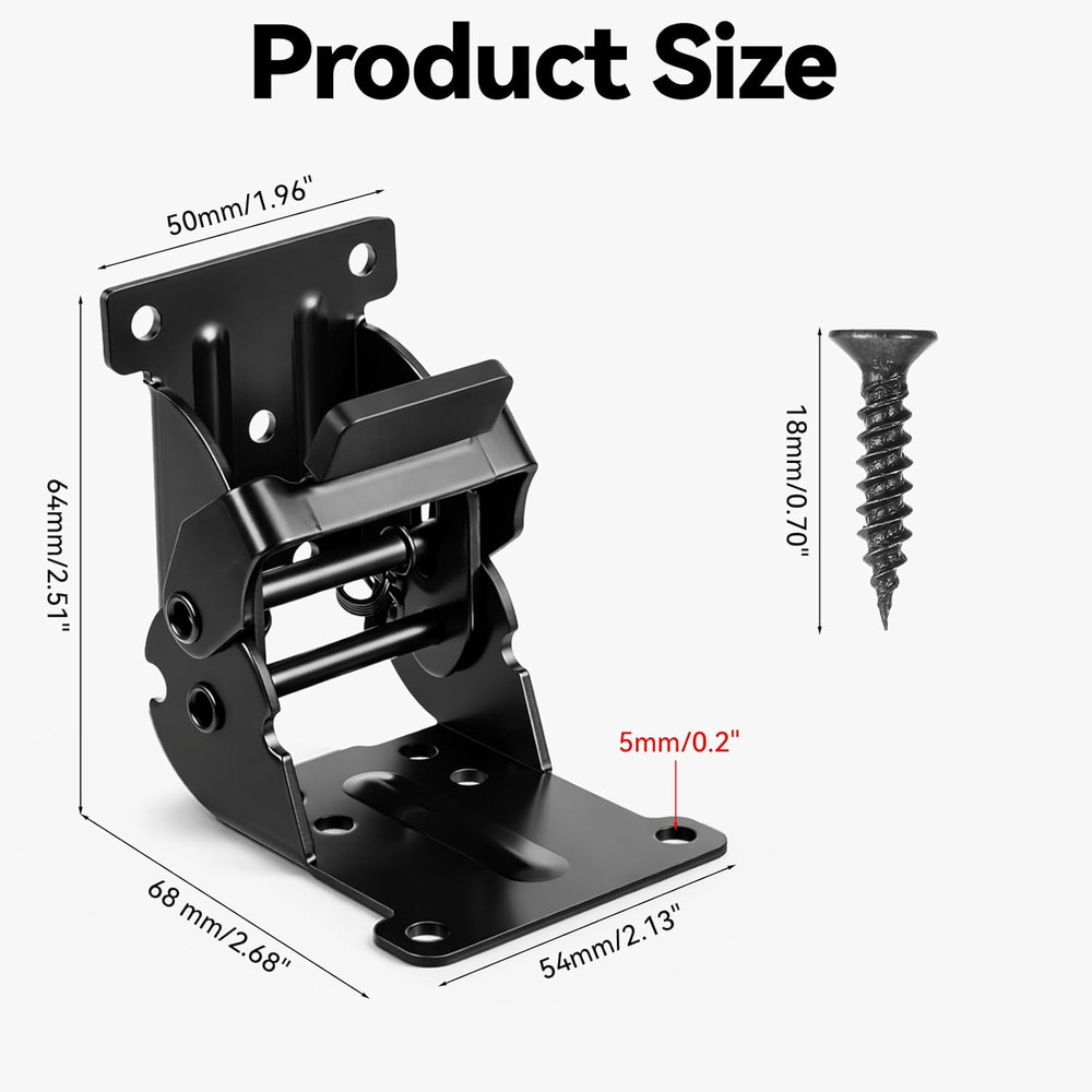8 Pack Locking Hinge for Folding Table Brackets with Screws, Heavy Duty Folding