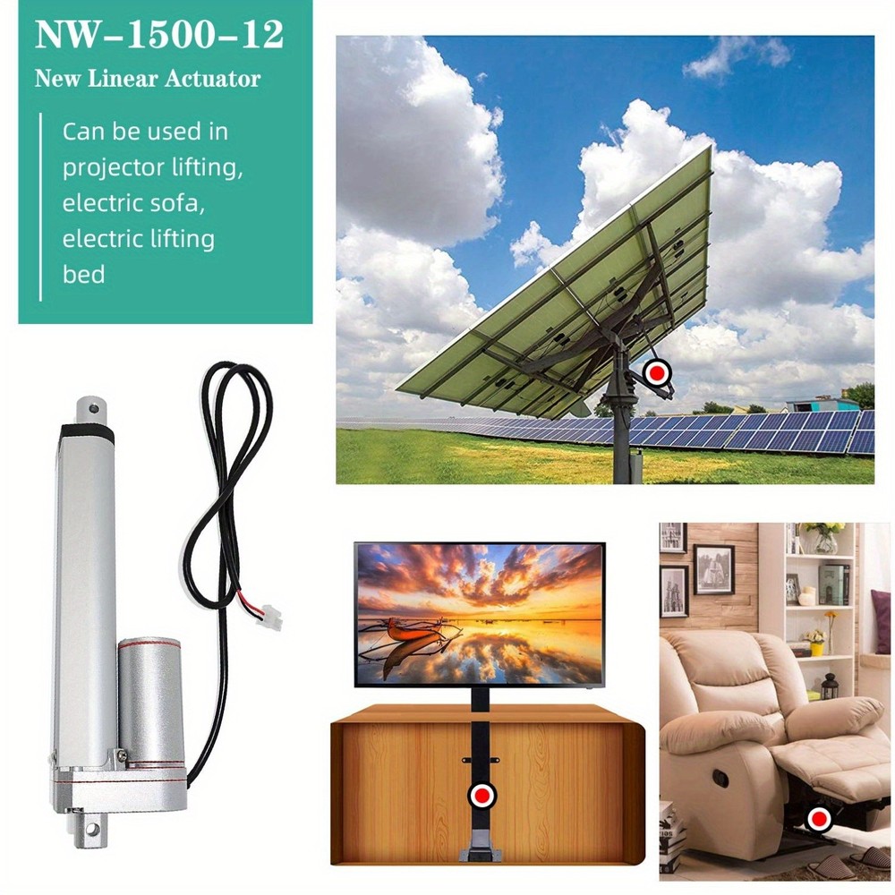 12" Heavy Duty 330lbs/1500N Solar Tracker Linear Actuator Multi-Functions