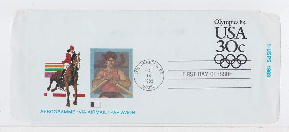 TurtlesTradingPost- Olympics 84 Aerogramme- UC57 1983  FDC