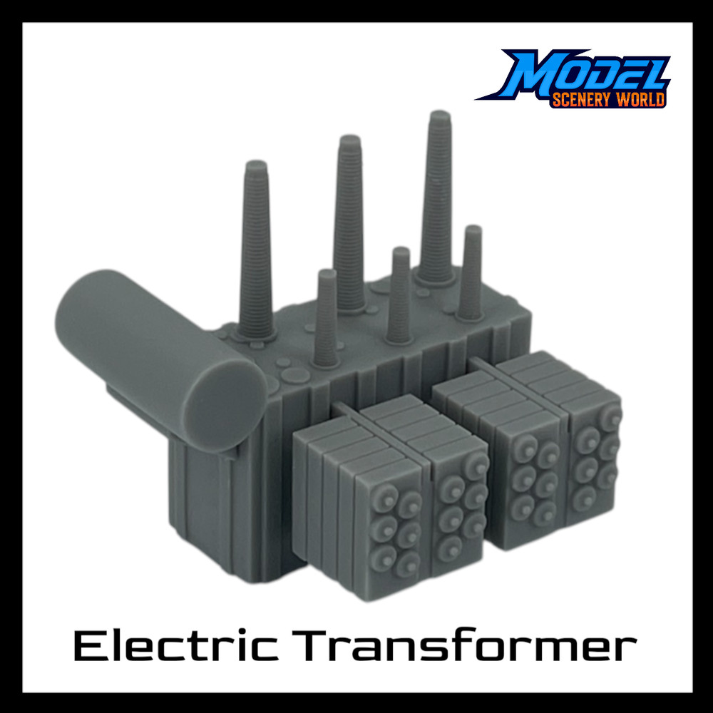 Electric Transformer - HO Scale 1:87 - Gray