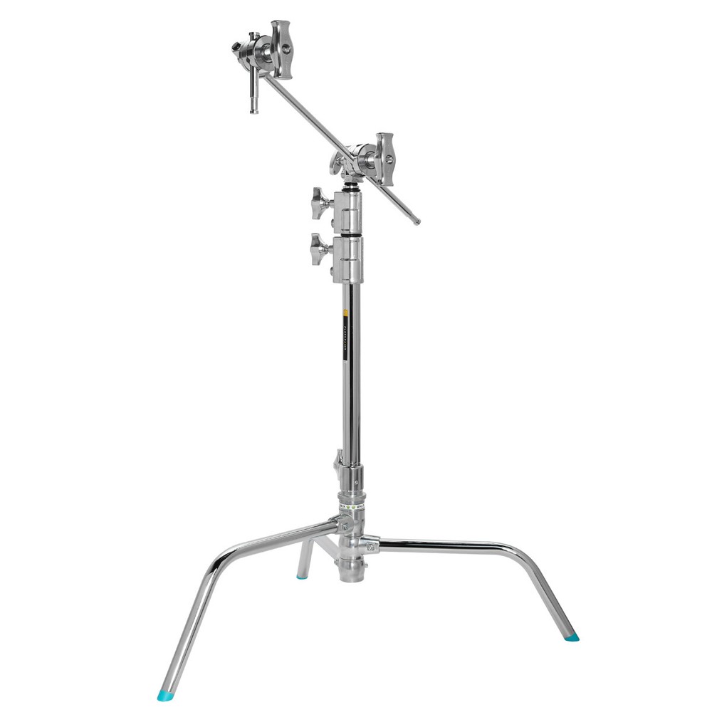 Flashpoint 20" Quick Release Turtle Base C-Stand Kit, Grip Head Arm (Chrome)