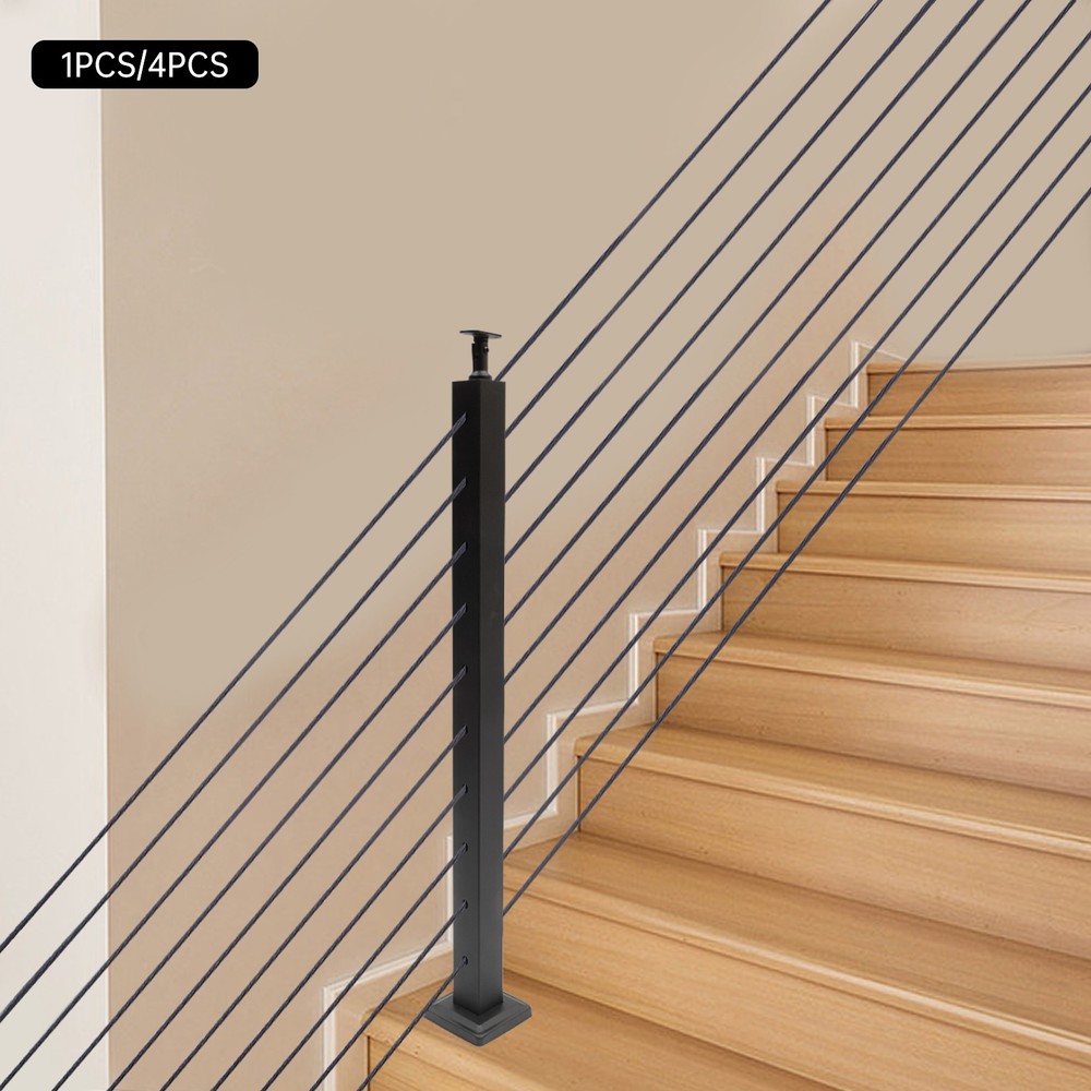 4-Piece Balustrade Post Set, Cable Railing Posts, 304 Stainless Steel Stair Post