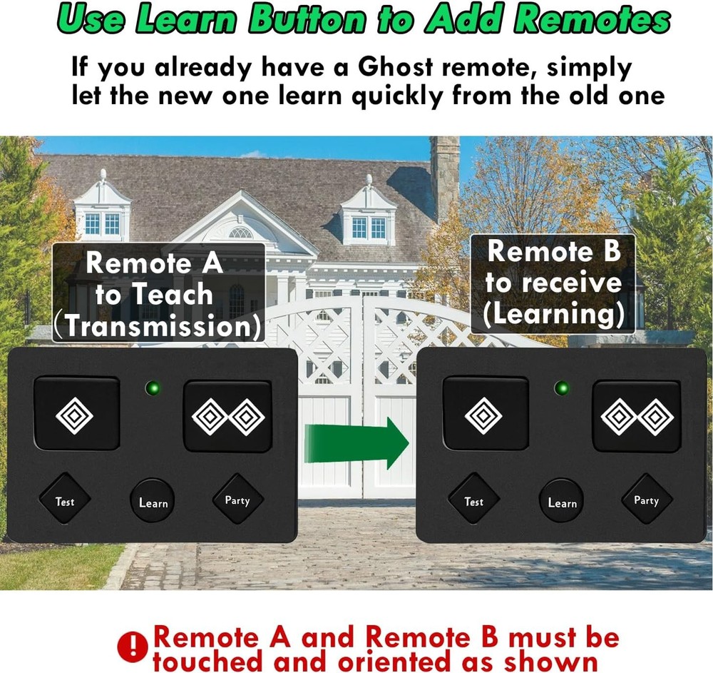 For Ghost Control AXP1 AXS1 Ghost Gate Opener Remote Transmitter 5-Button 3-B