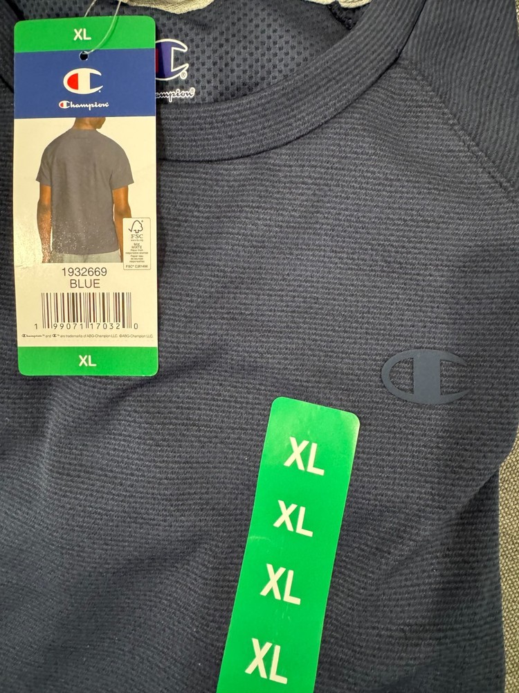 NWT! Champion Men's Active Tee, Navy/XL