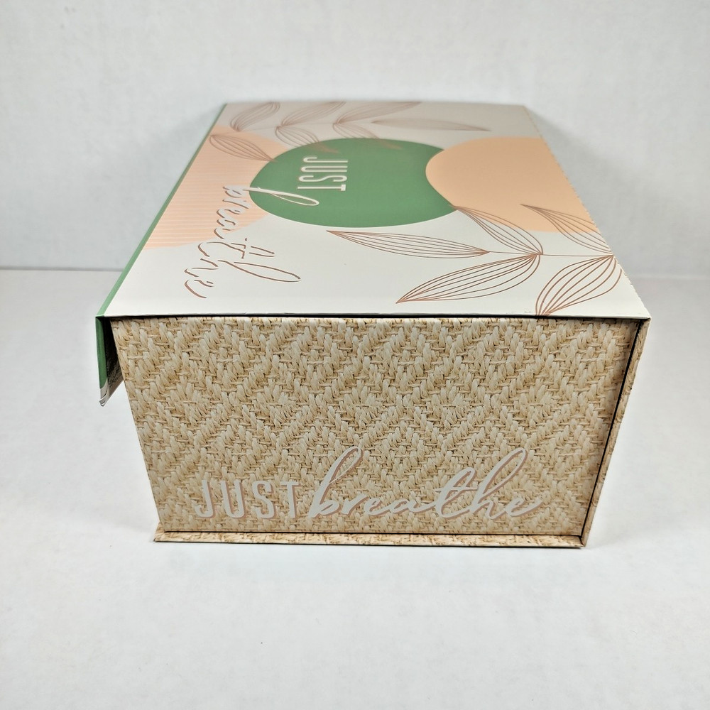 Just Breathe Modern Coastal Gift Organization Storage Box Hook & Loop Closure
