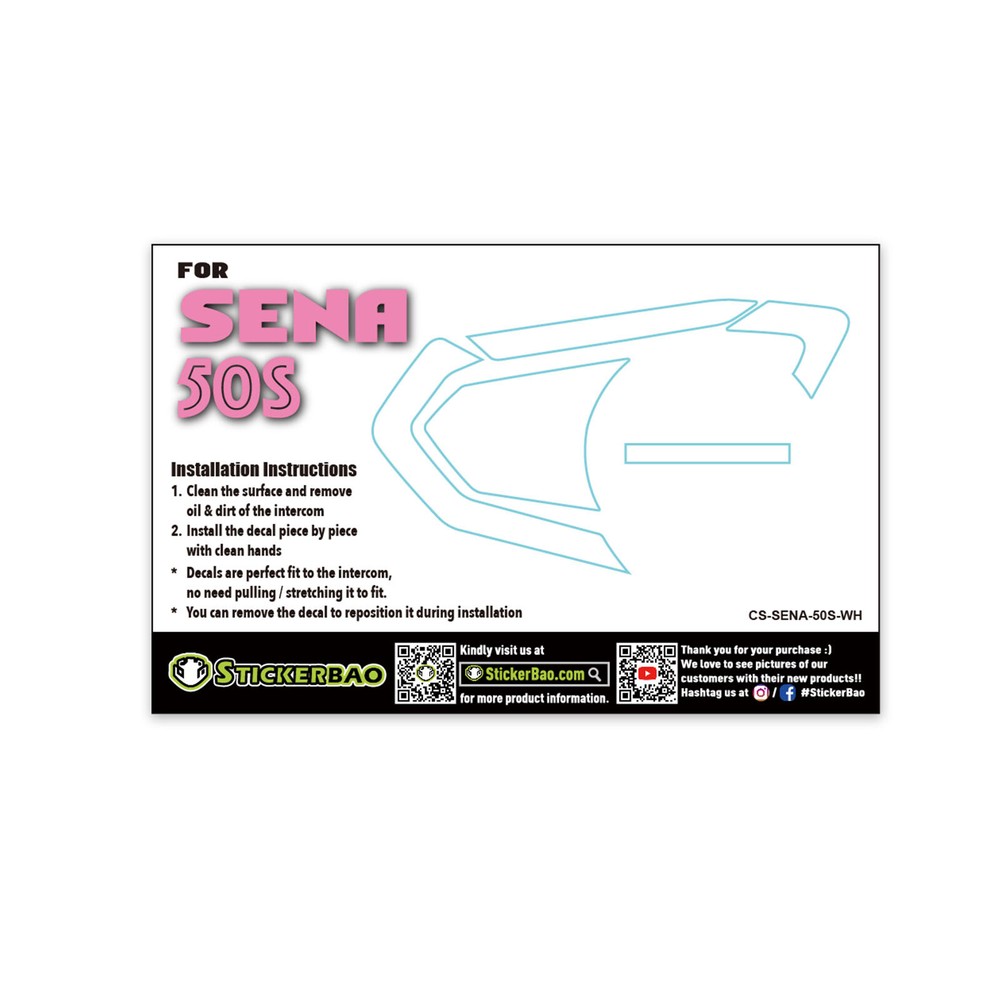 White Device Surface Sticker For SENA 50S Intercom x1