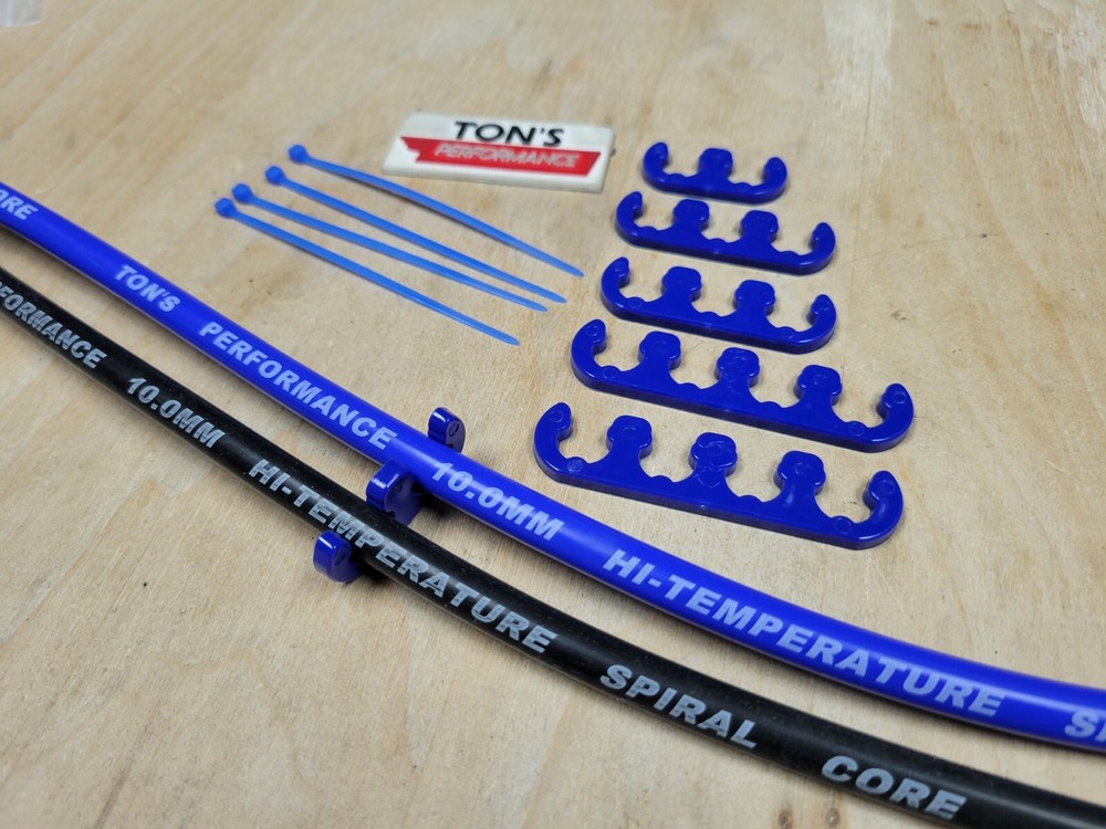 Clip-On Spark Plug Wire Separator for 10mm Ignition Cable Holder Blue Ford Chevy