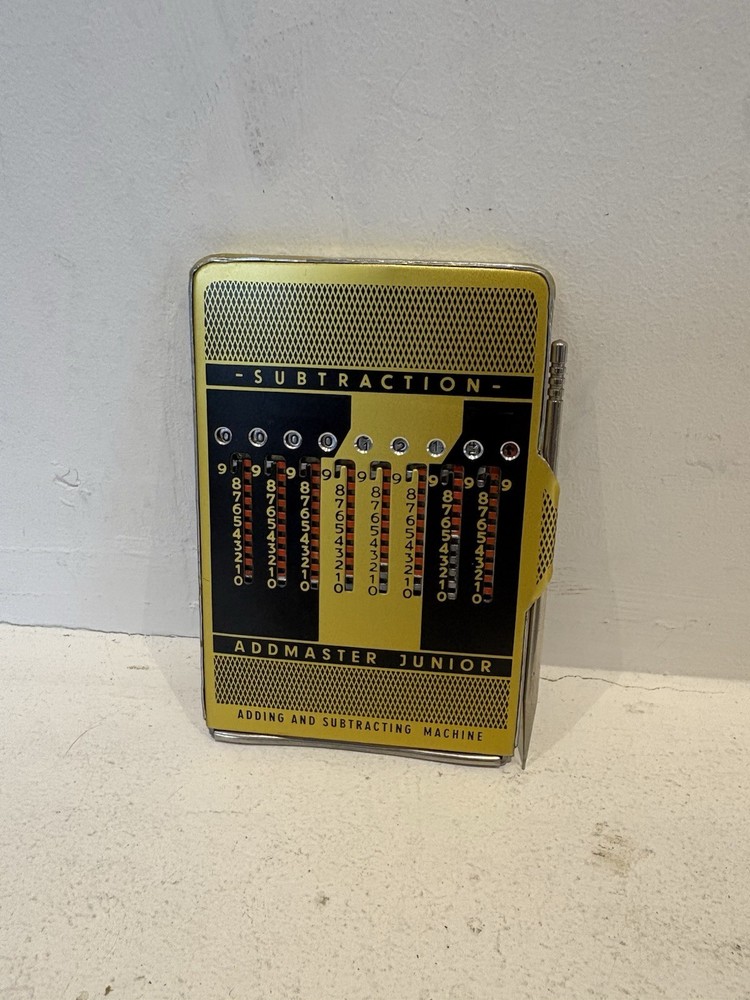 Vintage Addmaster Junior Adding & Subtracting Machine Calculator With Pointer