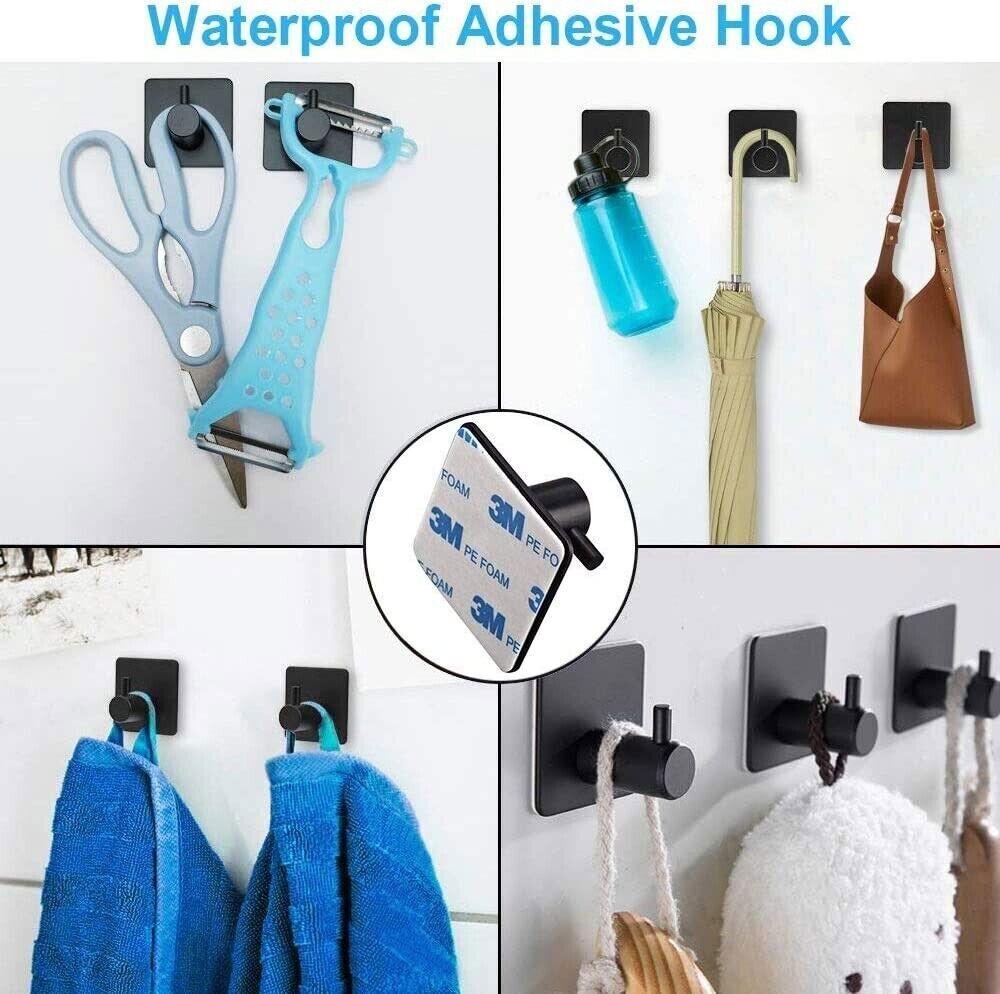 6pcs Bathroom Hardware Accessories Set Towel Bar Set Black