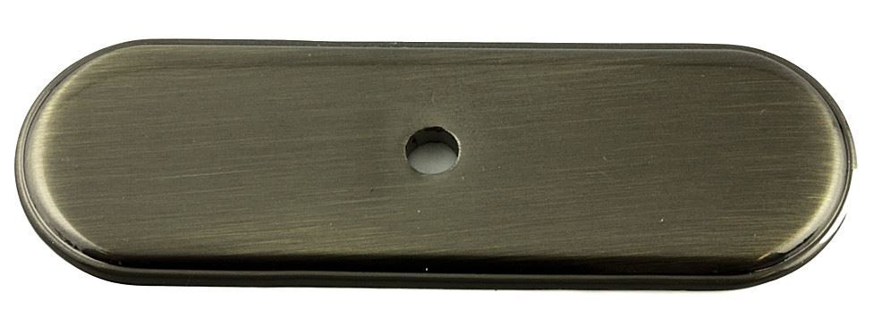 3" Raised Oval Knob Backplate Antique Brass