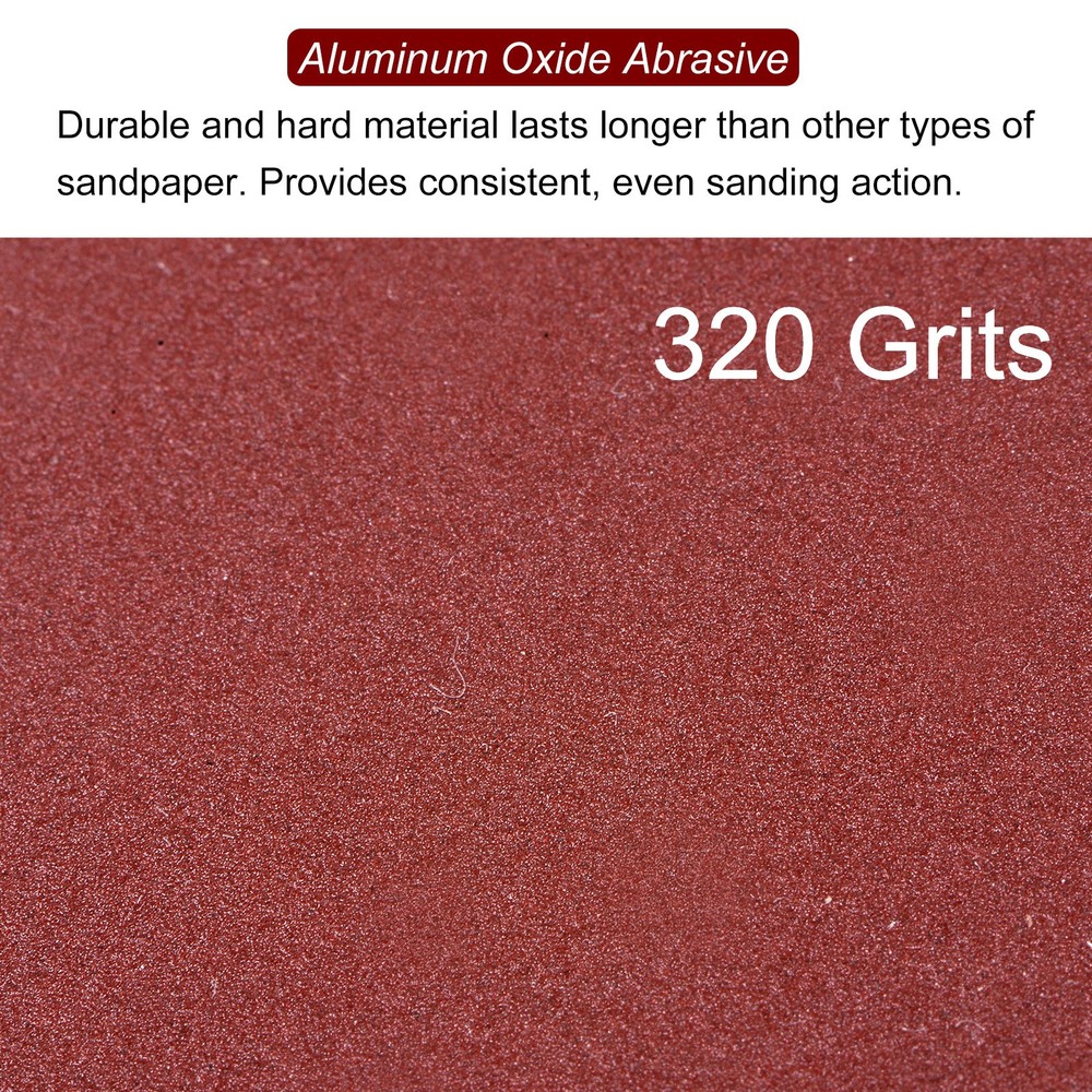 60pcs 320 Grits 80mm Aluminum Oxide Triangular Hook & Loop Sandpapers Pads