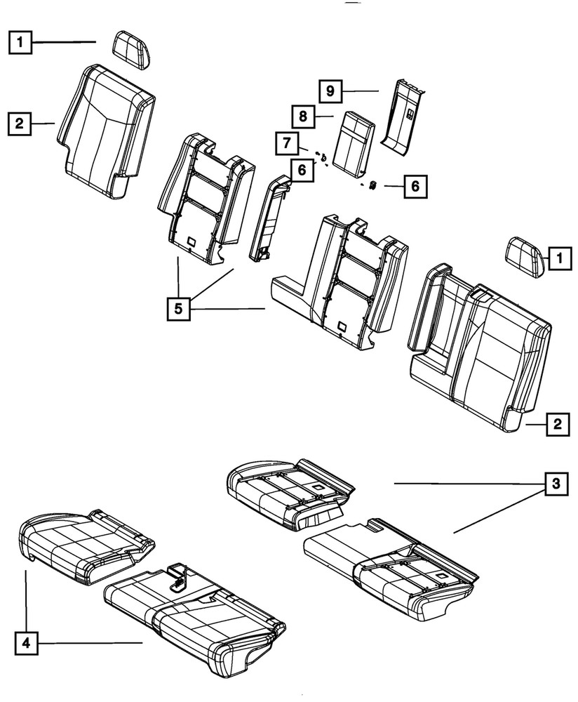 Genuine Mopar Second Row Headrest Outboard 1UP81DX9AB