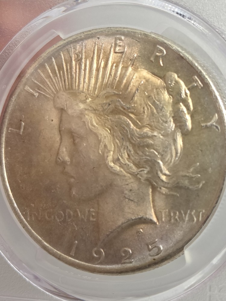 1925 $1 Peace Dollar PCGS MS63 Toned