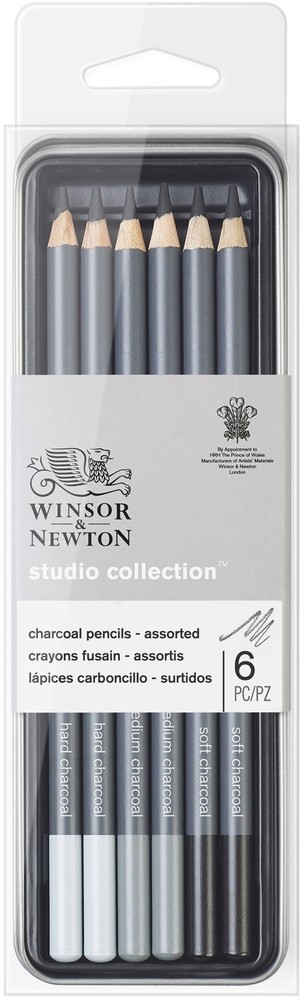 WN Studio Collection Assorted Charcoal Pencil Tin 6/Pkg- - 0490025