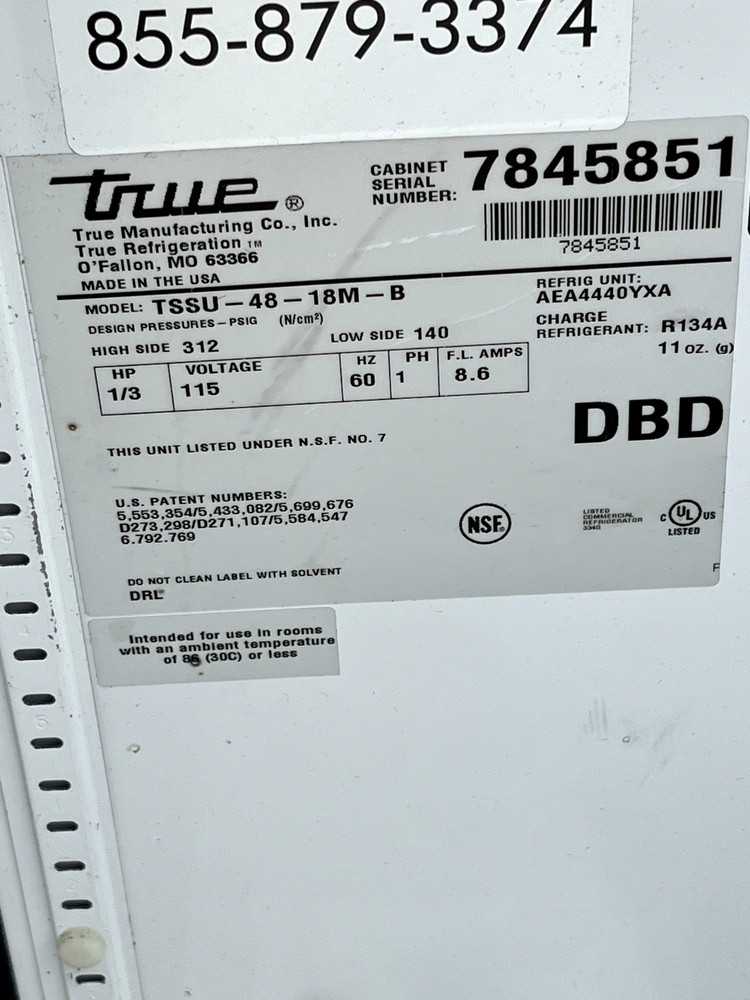 TRUE, Refrigerated Prep Table, TSSU-48-18M-B