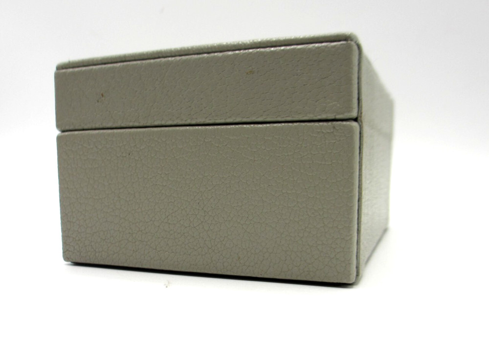 Leather Box Small Suede Lining Gray Graphic Image New